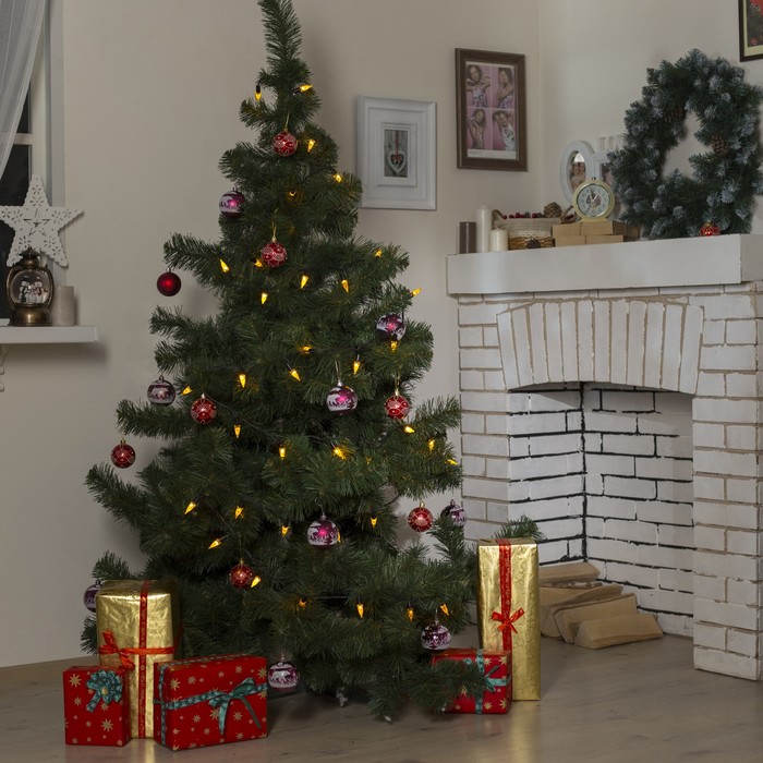 Гирлянда "Метраж" улич. с насад. "Конус" 5 м, Н.Т. LED-40-220V, фиксинг, ЖЕЛТЫЙ