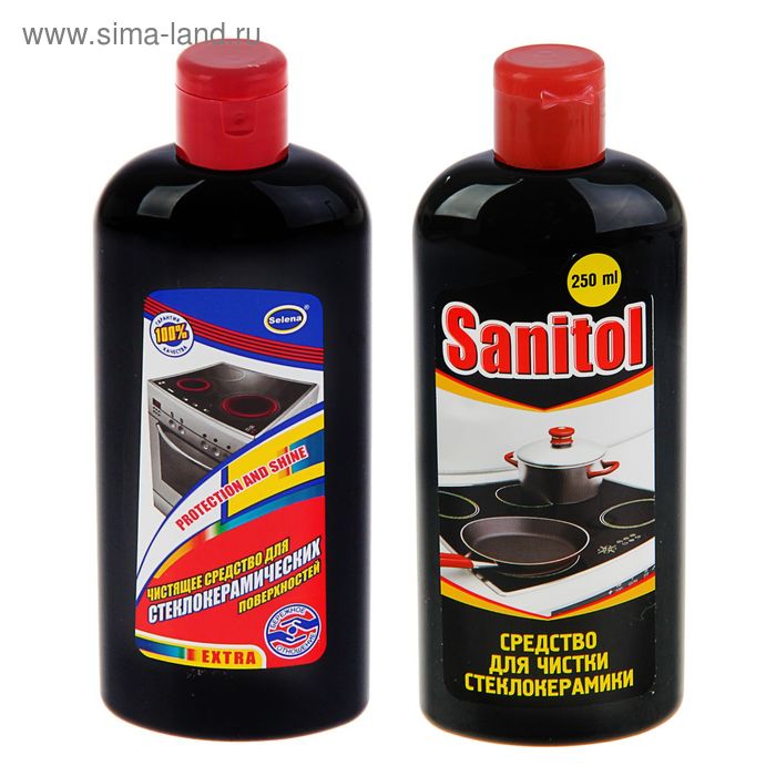 Средство для чистки стеклокерамики Sanitol, 250 мл средство для чистки духовых шкафов грилей свч sanitol 250 мл