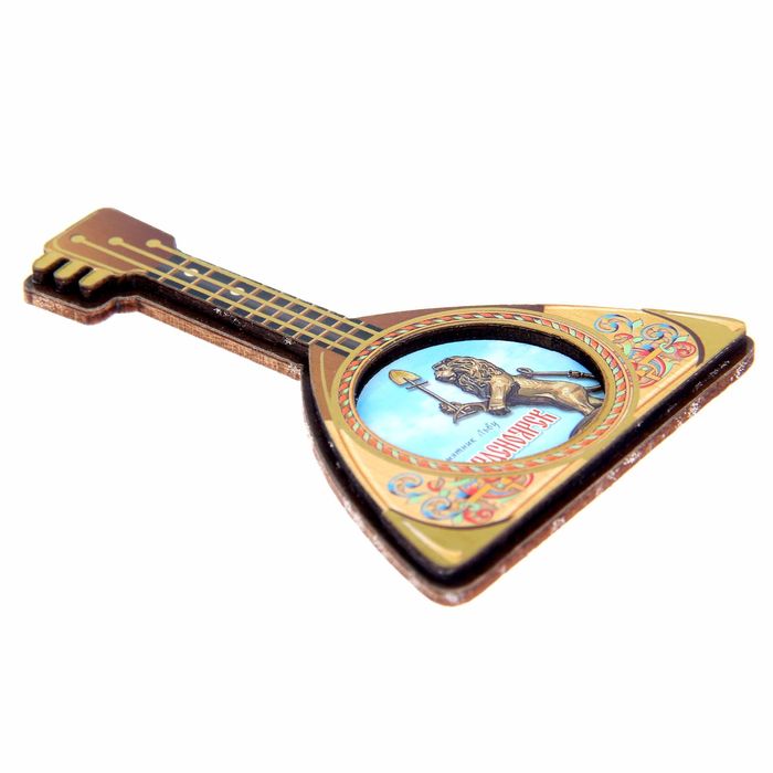 Магнит в форме балалайки «Красноярск. Памятник Льву»