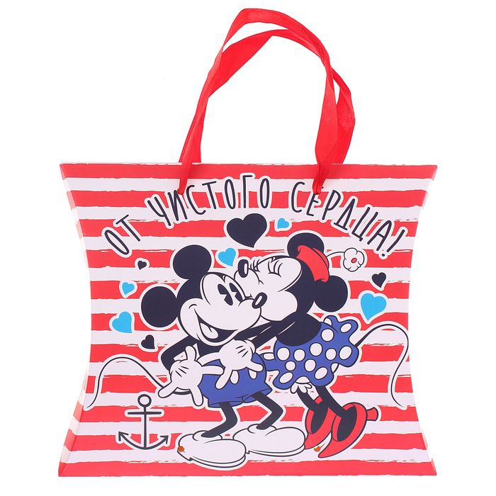 Коробка складная фигурная "От чистого сердца", Микки и Минни, 19 х 18 см