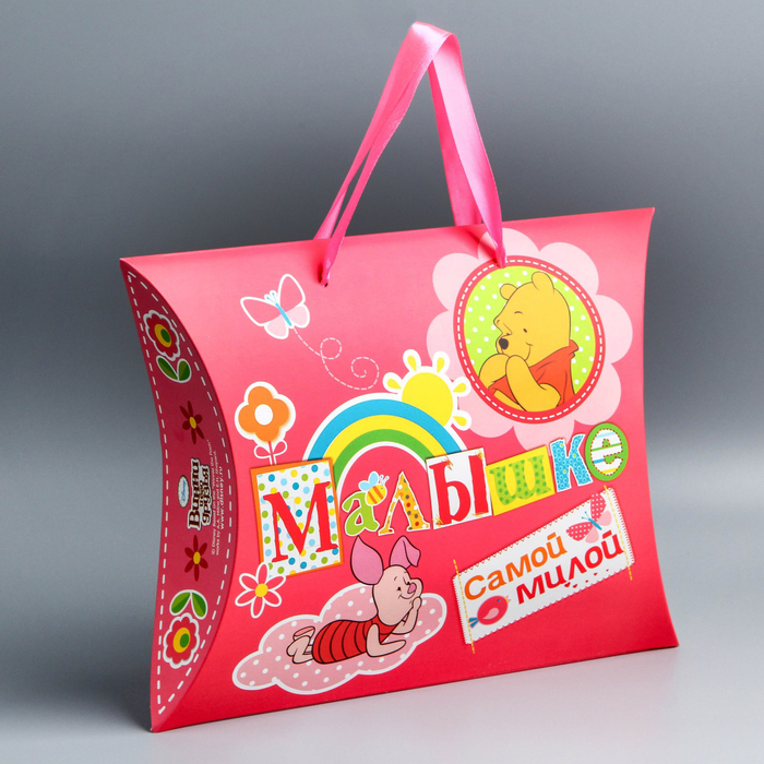 Коробка складная фигурная "Малышке", Медвежонок Винни, Дисней Беби, 30 х 24 см