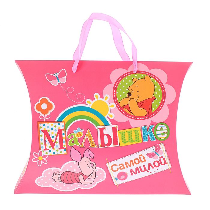 Коробка складная фигурная "Малышке", Медвежонок Винни, Дисней Беби, 30 х 24 см