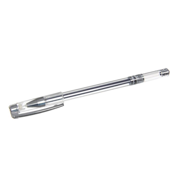 Ручка гелевая 0,5 мм синяя, корпус прозрачный, игольчатый пишущий узел Strict