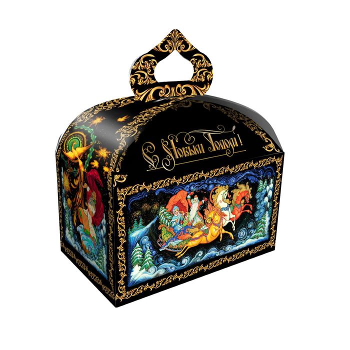 Подарочная коробка "Палех", сундучок, сборная, 18,5 х 12,5 х 16,5 см