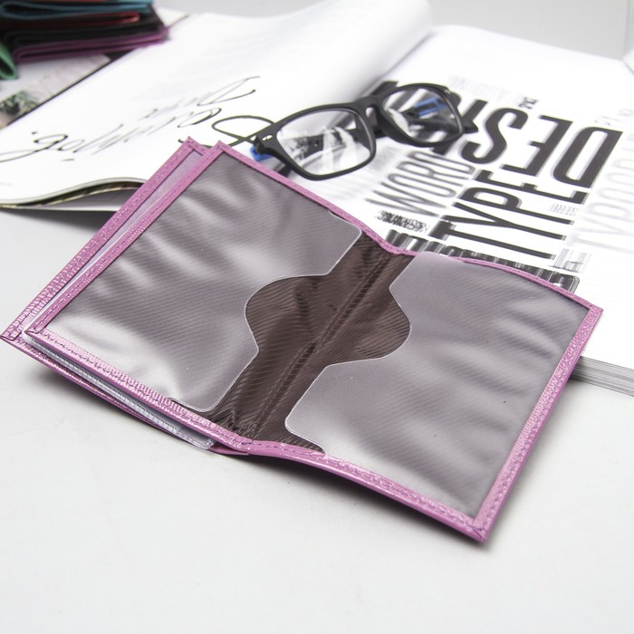 Обложка для автодокументов и паспорта, игуана сиреневая