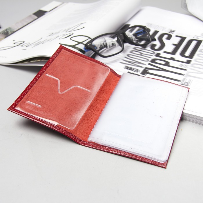 Обложка для автодокументов, игуана красная