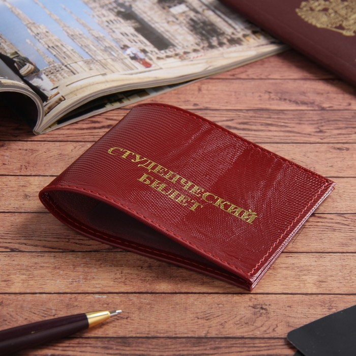 Обложка для студенческого билета, игуана красный