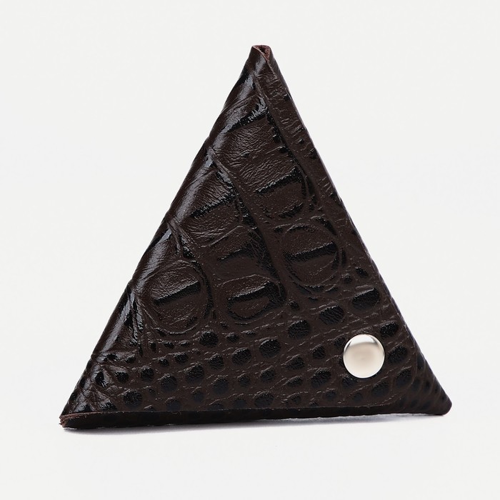 Футляр для монет на кнопке, цвет коричневый