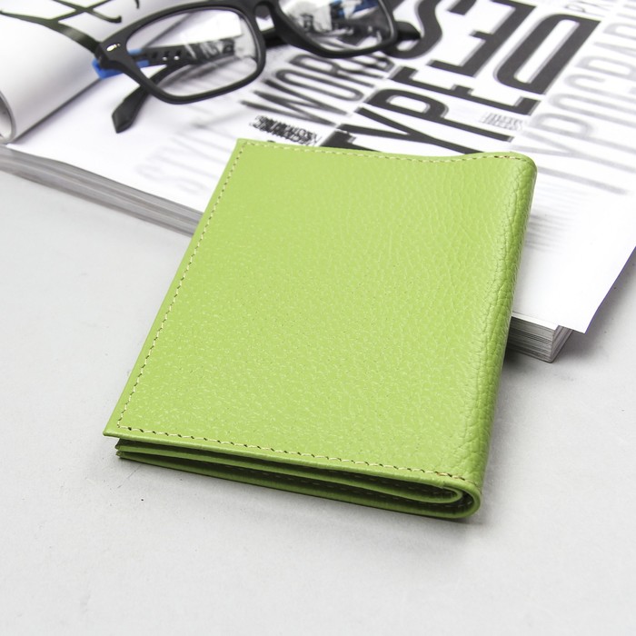 Обложка для автодокументов и паспорта, зелёный флотер