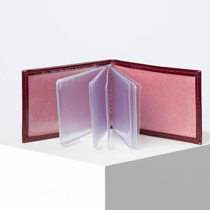 Визитница, 1 ряд, 18 листов, цвет бордовый