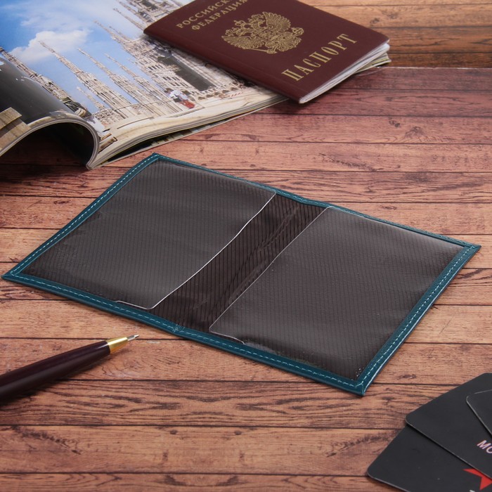 Обложка для паспорта, матовый, голубой