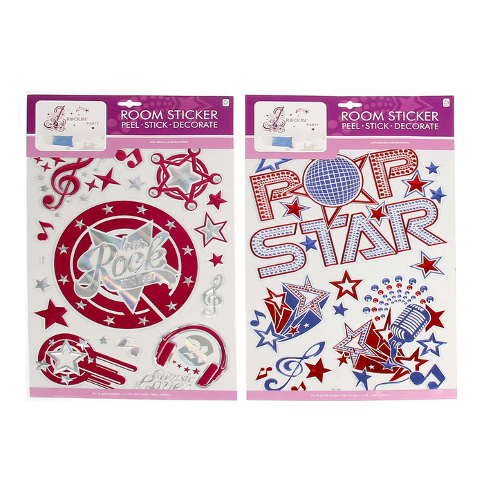 Наклейка интерьерная "Pop star" голография МИКС