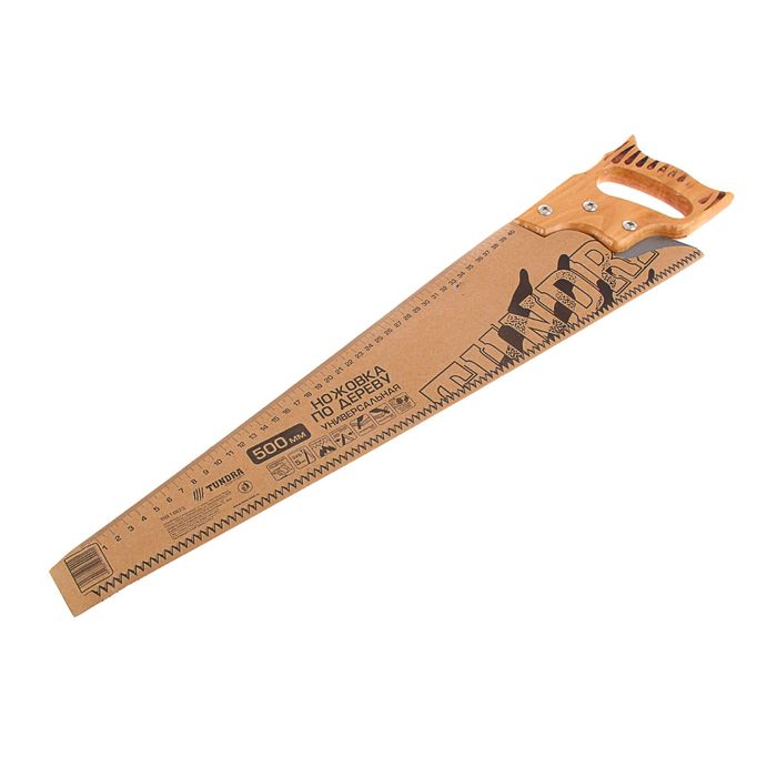 Ножовка по дереву TUNDRA comfort, двухсторонняя заточка каленый зуб 5мм, 500мм