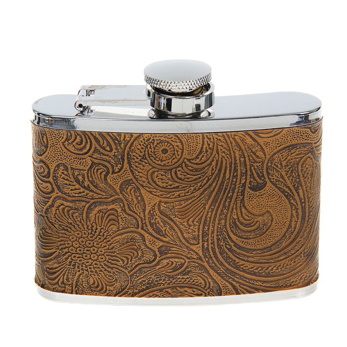Фляжка "Узор", 120 мл, светло-коричневая