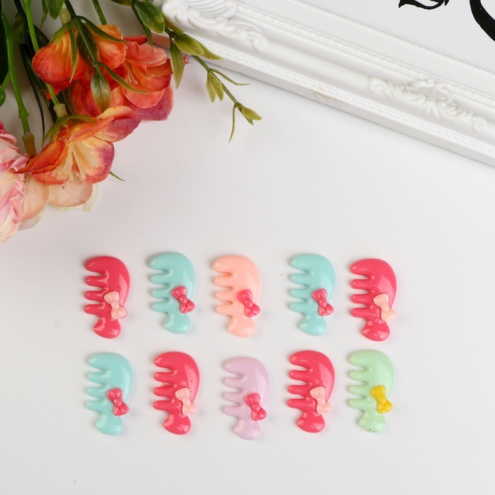 Декор "Расческа с бантиком", набор 10 шт.