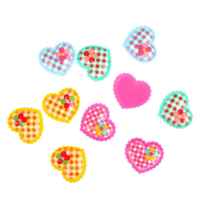 Декор "Сердечко с кружевом", набор 10 шт.