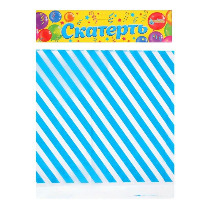 Скатерть "Диагональные синие полосы", 105х180 см