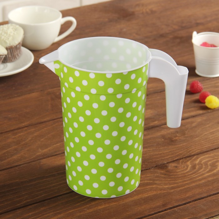 Кувшин 1,25 л "Горошек" 18х12х19 см, цвета МИКС