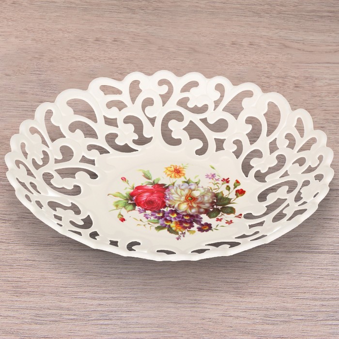 Ваза для хлеба и фруктов "Кубань" круглая 24,5 см, цвета МИКС