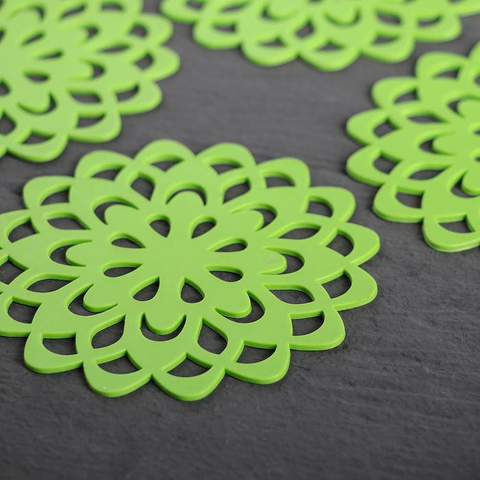 Набор подставок под горячее, 4 шт, 10 см "Воспоминание", цвета МИКС