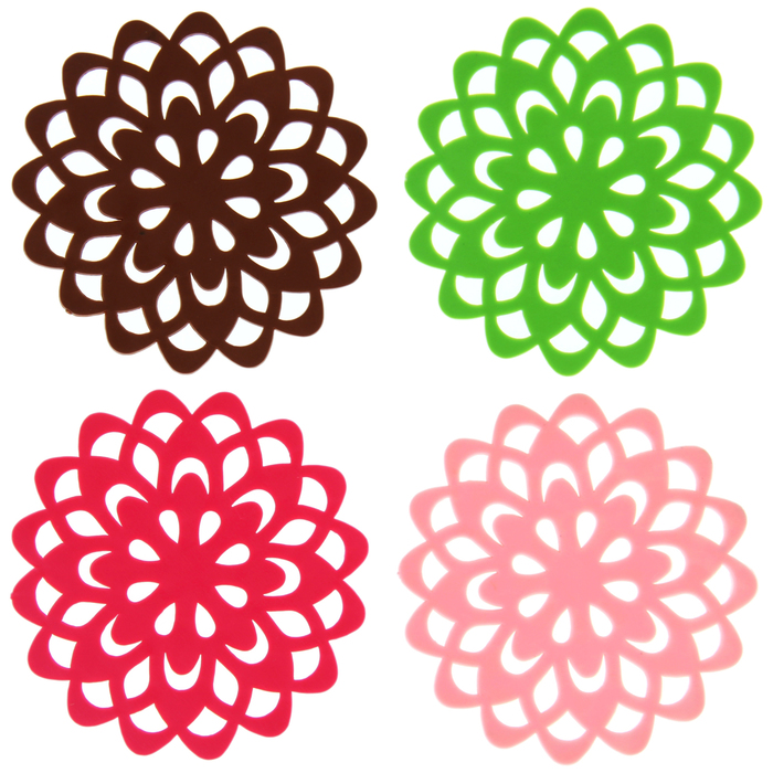 Набор подставок под горячее, 4 шт, 10 см "Воспоминание", цвета МИКС