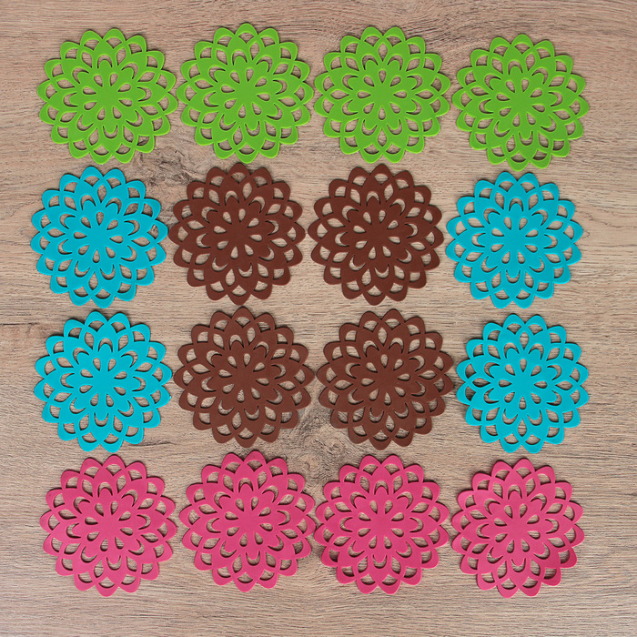 Набор подставок под горячее, 4 шт, 10 см "Воспоминание", цвета МИКС