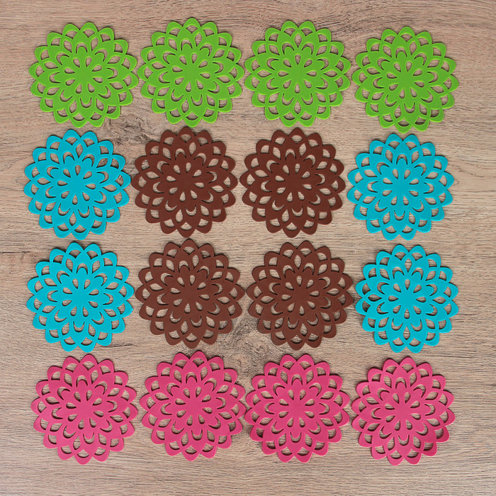 Набор подставок под горячее, 4 шт, 10 см "Воспоминание", цвета МИКС