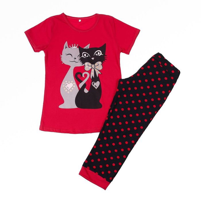 Комплект женский (футболка, бриджи) ТК-82БК, цвет микс, размер 56, кулирка