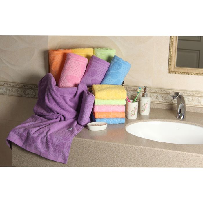 Полотенце махровое "Этель" Ариа сиреневый 30*70 см, 100% хлопок, 400гр/м2
