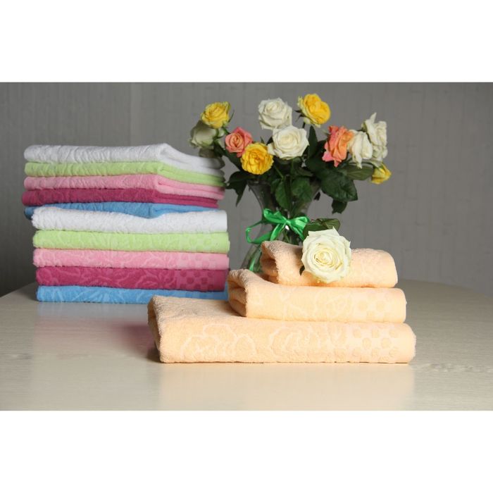 Полотенце махровое "Этель" Фарфалле абрикосовый 50*90 см, 100% хлопок, 400гр/м2