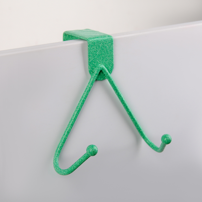 Вешалка надверная, 2 крючка 17х12х5,5 см, цвет МИКС