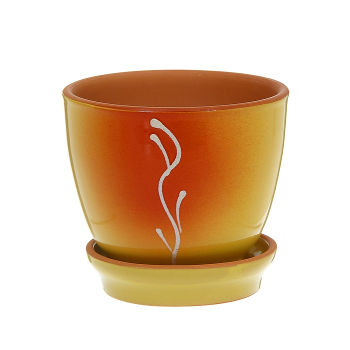 Кашпо "Агат" бежевое, поддувка 0,5 л