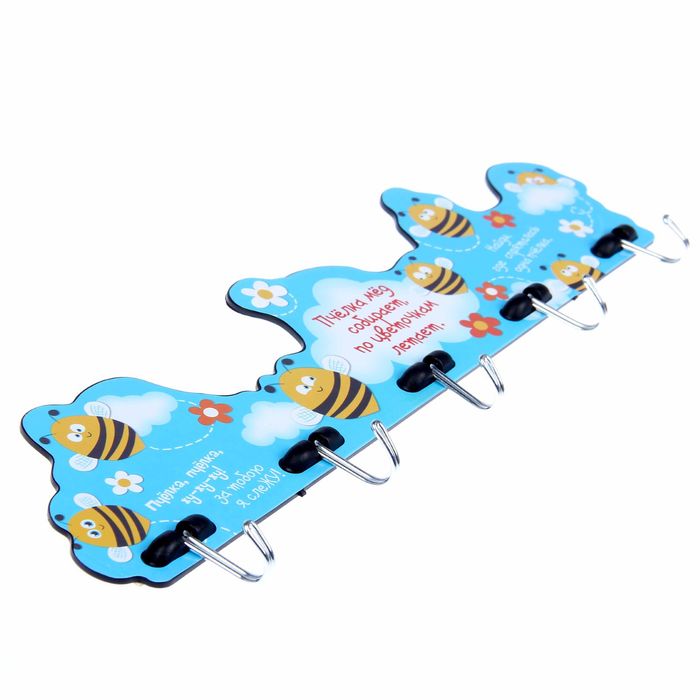 Крючки на планке "Пчелки", 5 крючков, 33 х 8 см