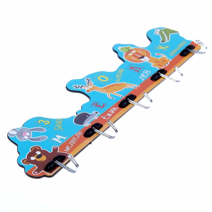 Крючки на планке "Алфавит", 5 крючков, 33 х 8 см