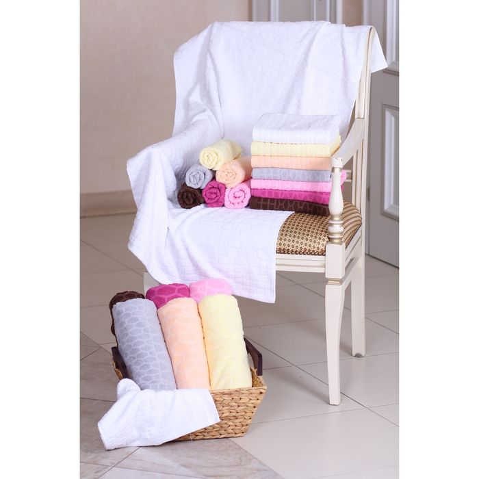 Полотенце махровое "Этель" Серпенте белый 30*70 см, 100% хлопок, 400гр/м2