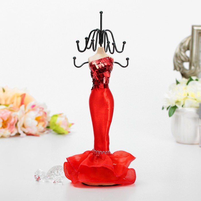 Подставка для украшений "Силуэт девушки в платье" ВЫСОТА Н=28 см, цвет микс