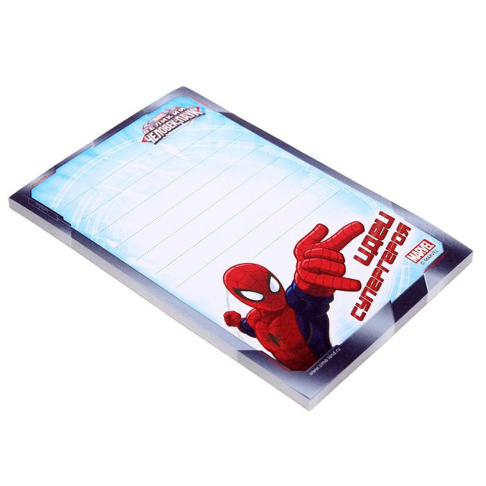 Блок для записей с магнитом "Идеи супергероя", Человек-Паук, 40 листов