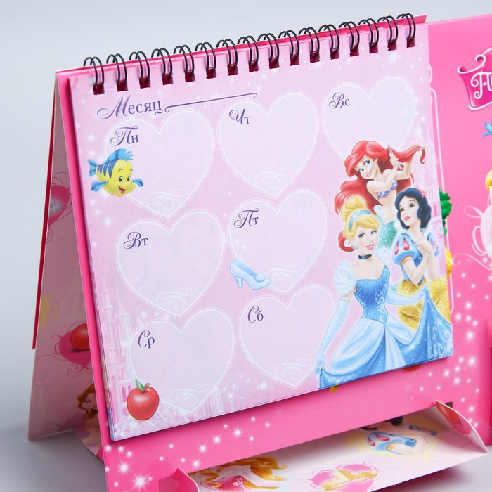 Планинг на подставке с местом под ручку "План исполнения желаний", Принцессы, 30 листов