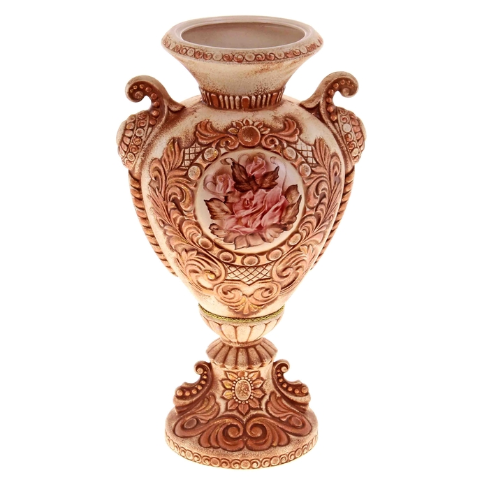 Ваза напольная "Любава" цветы, шамот