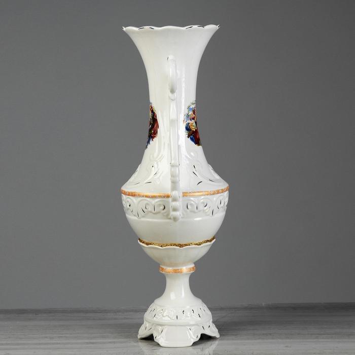 Ваза напольная форма "Феона" Свидание, белая