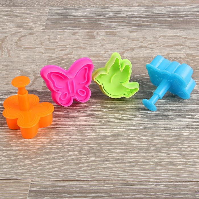 Набор плунжеров кондитерских "Фигурки", 4 шт, цвета МИКС