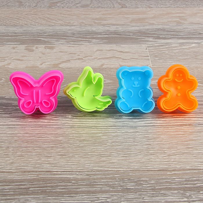 Набор плунжеров кондитерских "Фигурки", 4 шт, цвета МИКС