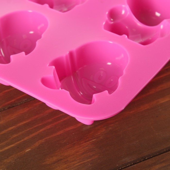 Форма для выпечки "Кролик, мишка, пингвин", 6 ячеек, цвета МИКС