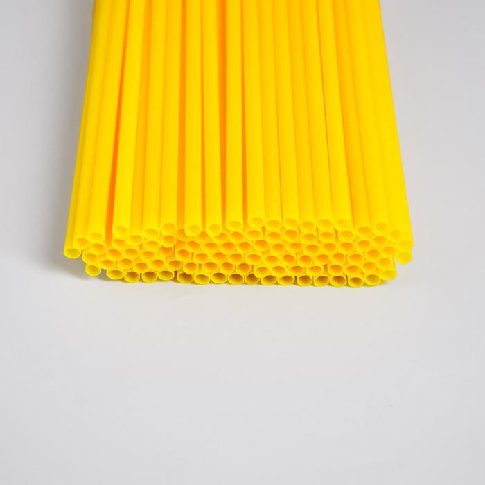 Трубочка для шаров, флагштоков и сахарной ваты, 41 см, d=6 мм, цвет жёлтый