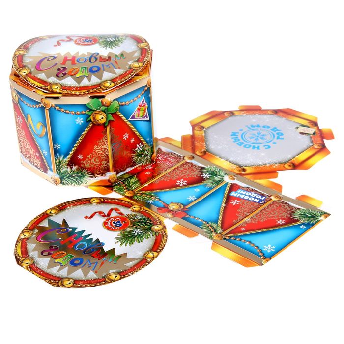 Коробка складная «Заяц с барабаном», 17 х 17 х 12,5 см