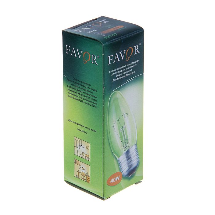 Лампа накаливания Favor ДС, Е27, 40 Вт, 230 В