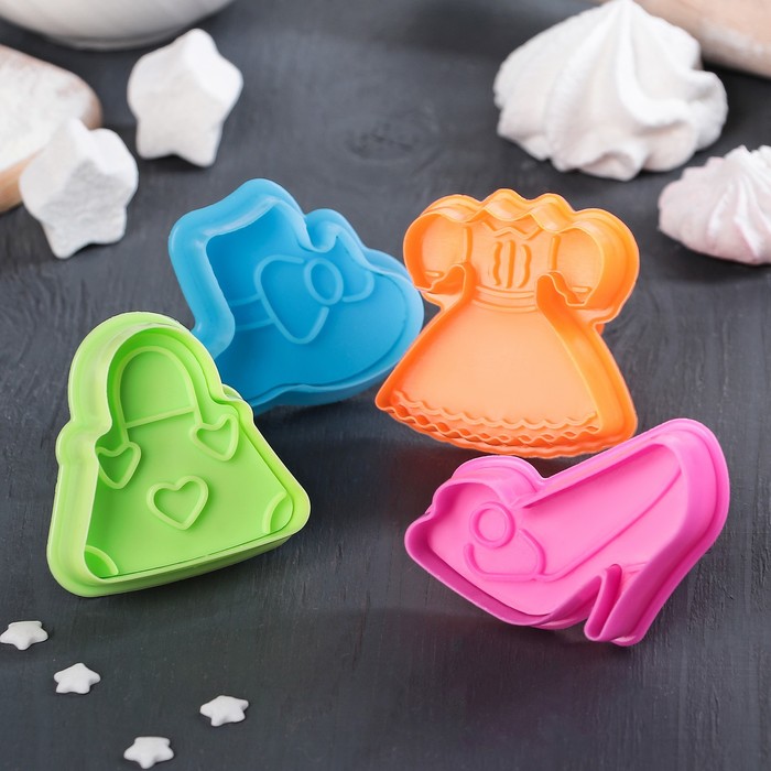 Набор плунжеров кондитерских набор "Модница", 4 шт, цвет белый