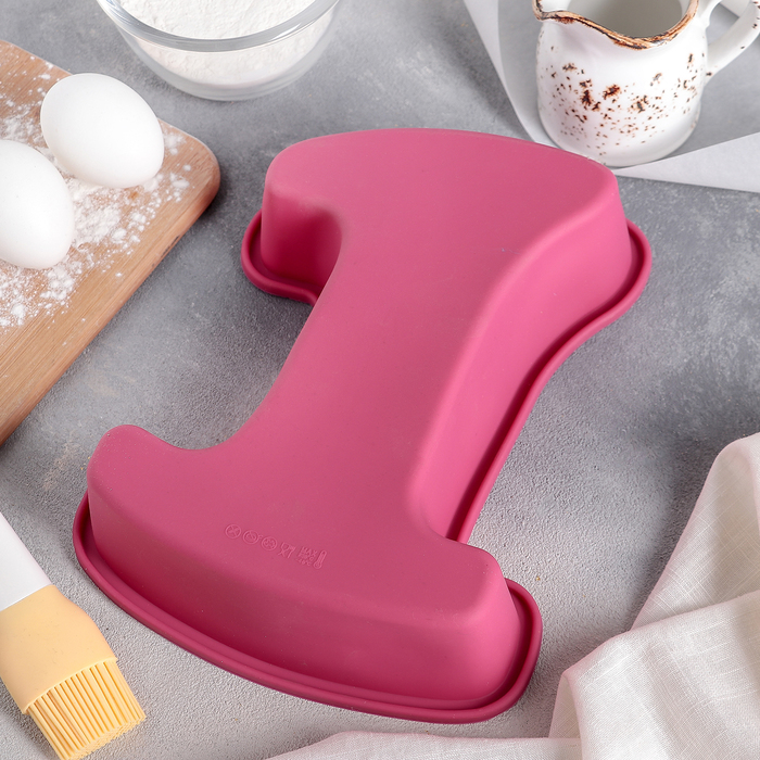 Форма для выпечки "Большая цифра один" 26х20х5,5 см, цвета МИКС