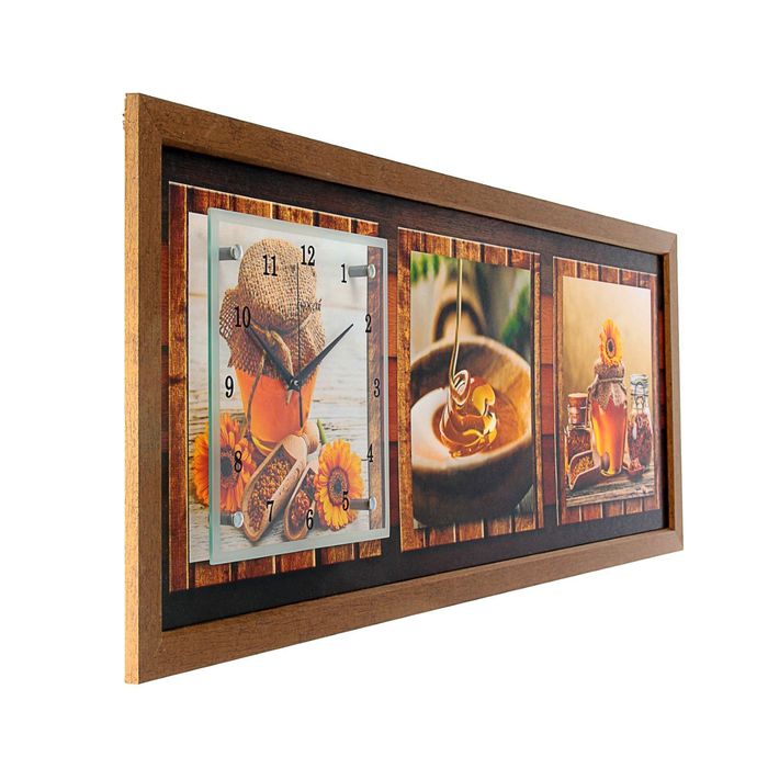 Часы-картина настенные "Медовая фантазия", 35х100 см микс