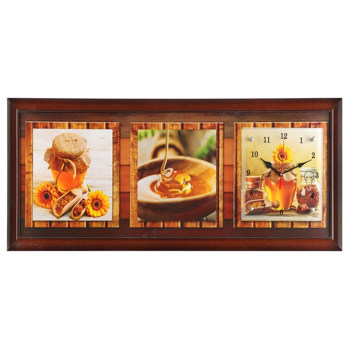 Часы-картина настенные "Медовая фантазия", 35х100 см микс